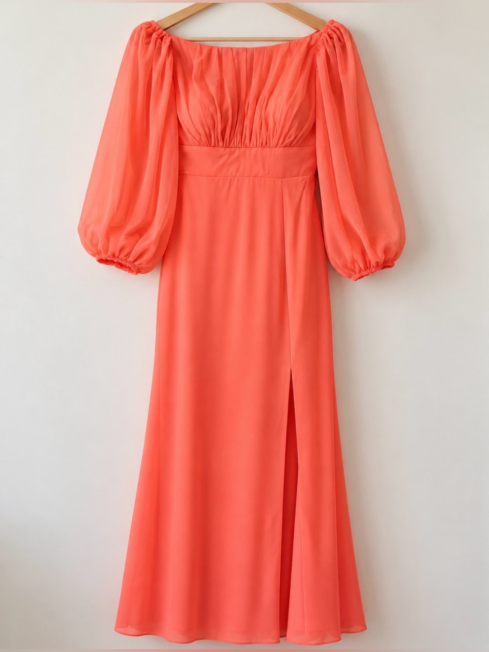 JJ’s House Papaya Chiffon Long Sleeve Formal Dress – Size 16W – New with Tags